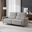 Oyster fabric sofa with power headrest and slim legs in modern living room