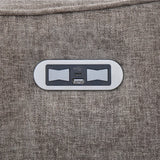 Liberty Stone 2.5 seater sofa fabric close-up with built-in USB ports and controls