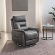 Grey fabric recliner armchair with padded backrest in modern living room setting