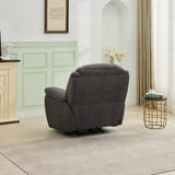 Gunmetal armchair with reclining feature in modern living room setting