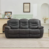 Gunmetal three seater sofa with plush cushions in a modern living room setting