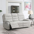 Stone fabric 3 seater sofa with recliner in modern living room setting