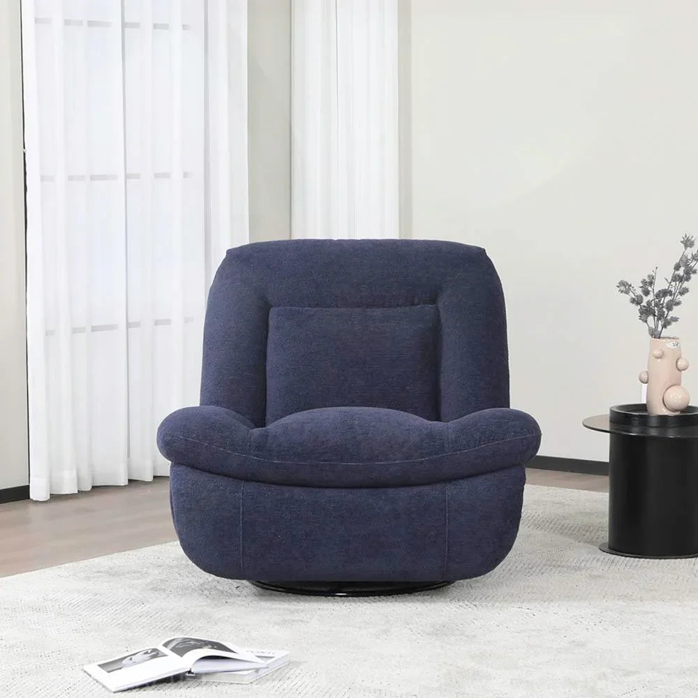 Indigo reclining chair with soft upholstery in modern living room setting