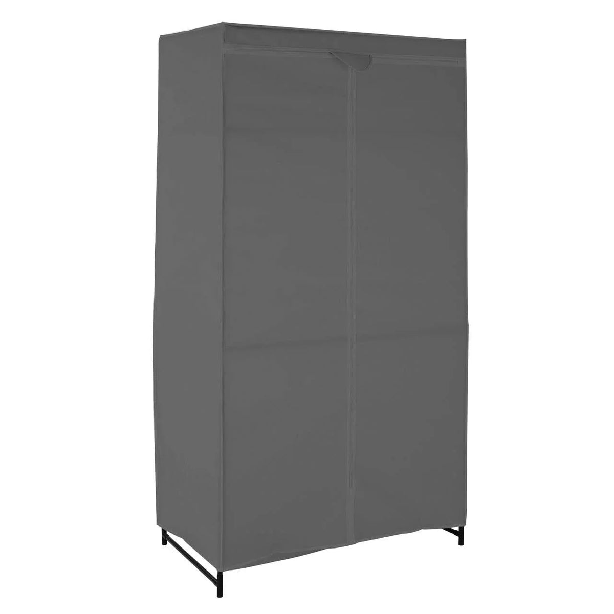 Dara Grey Fabric Wardrobe | Shelf & Rail | Home Centre Direct
