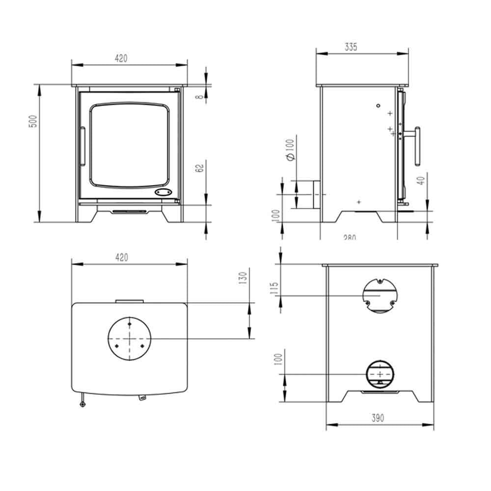 Hazelwood Compact 5kW Wood Burning (Eco) -  - 105-855421