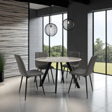 1.1m Grey Stone Round Dining Table - Stylish Modern Furniture
