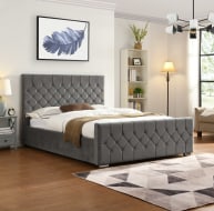 Galway Grey Bed - 4FT - W 132 X H 120 X L 213 - GALWAYGREYBED