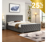 Galway Grey Bed - 4FT - W 132 X H 120 X L 213 - GALWAYGREYBED