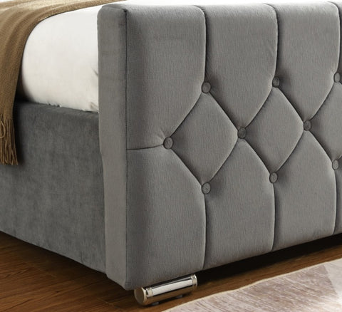 Galway Grey Bed - 4FT - W 132 X H 120 X L 213 - GALWAYGREYBED