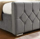 Galway Grey Bed - 4FT - W 132 X H 120 X L 213 - GALWAYGREYBED