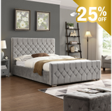 Galway Silver Bed - 4FT - W 132 X H 120 X L 213 - GALWAYSILVERBED