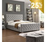 Galway Silver Bed - 4FT - W 132 X H 120 X L 213 - GALWAYSILVERBED