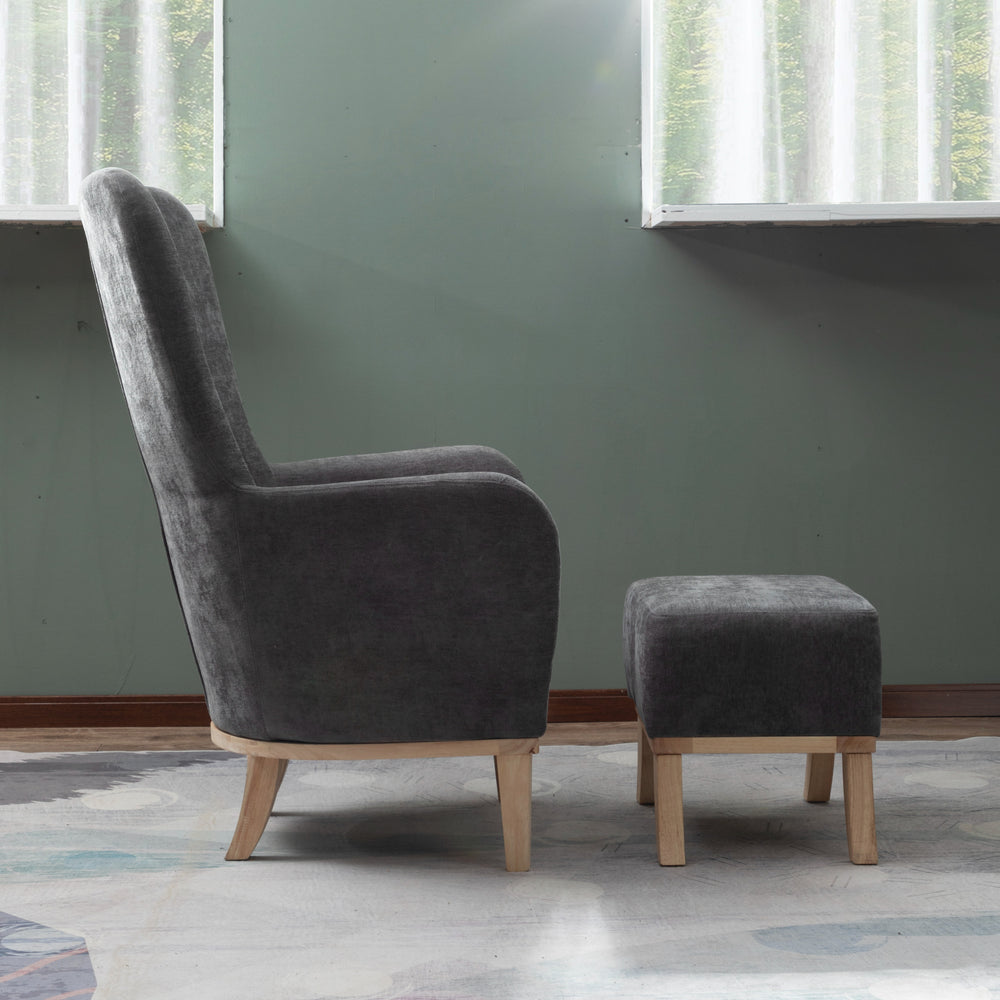 Chair + Footstool 1986 Dark Grey - Chair+Footstool1986DarkGrey