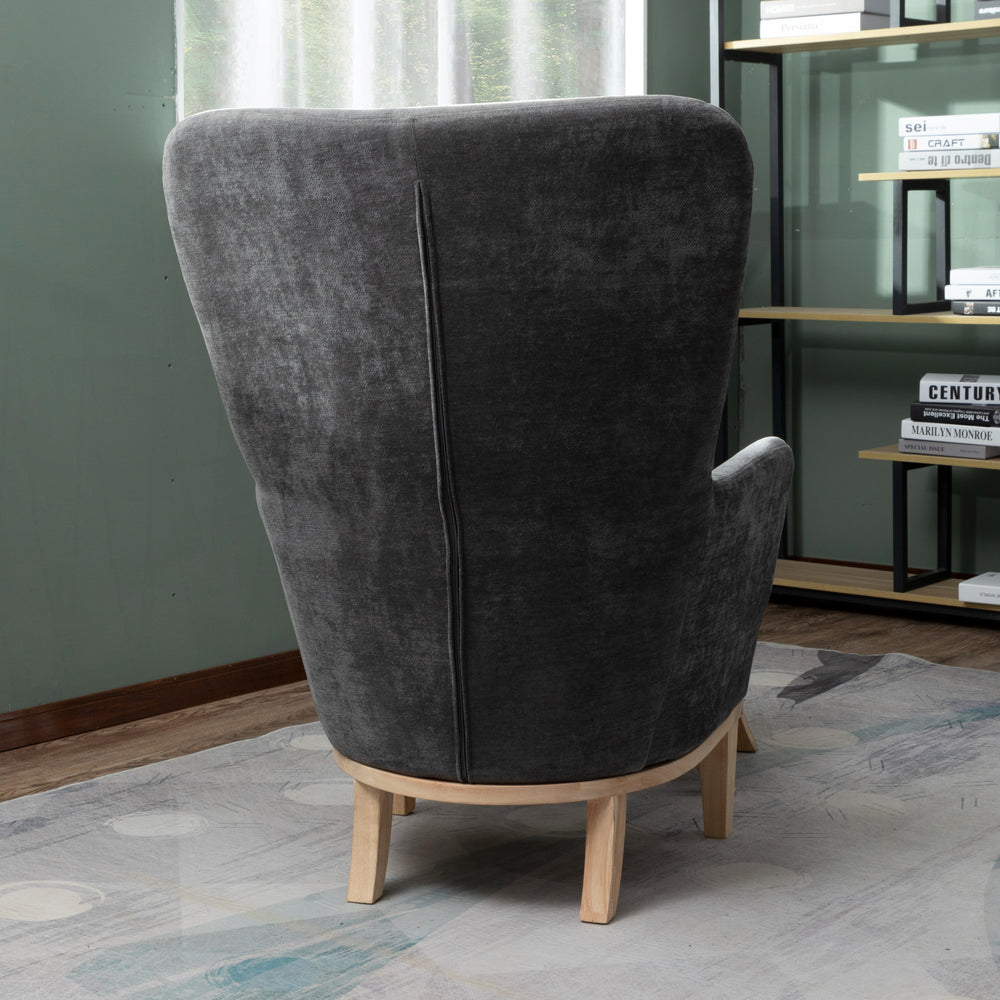 Chair + Footstool 1986 Dark Grey - Chair+Footstool1986DarkGrey