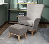 Chair + Footstool 1986 Light Grey - Chair+Footstool1986LightGrey