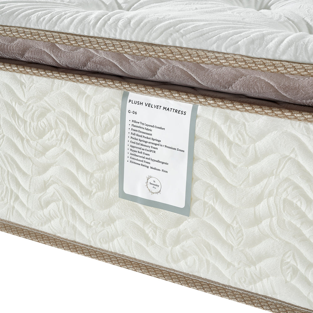 G06 Plush Velvet - 4FT6 - W 137 X H 28 X L 190 - G06-MATTRESS