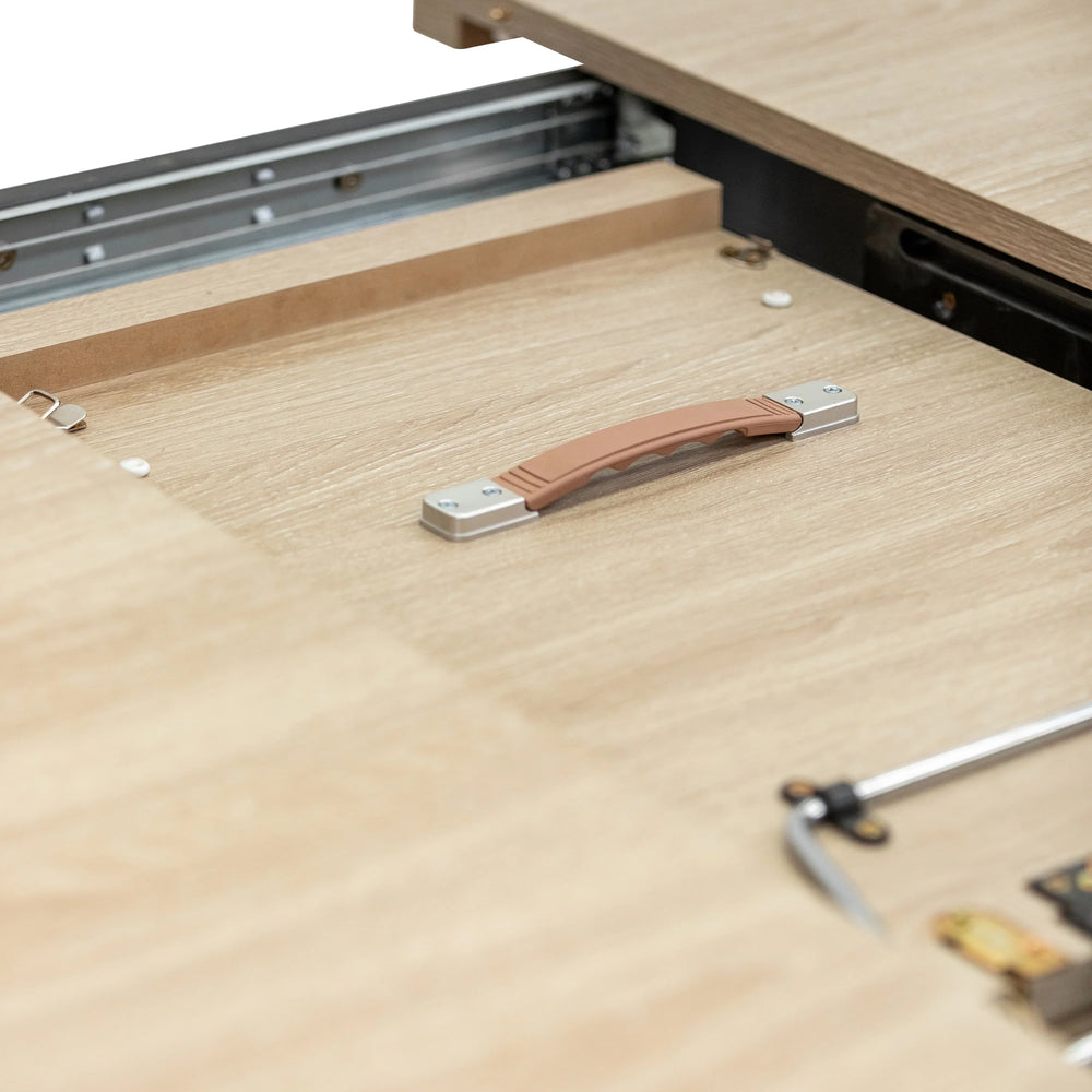 Light Oak Round Extending Dining Table - 1.2m to 1.6m Capacity