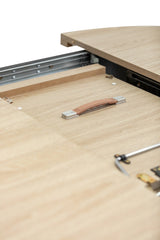 Light Oak Round Extending Dining Table - 1.2m to 1.6m Capacity