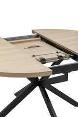 Light Oak Round Extending Dining Table - 1.2m to 1.6m Capacity