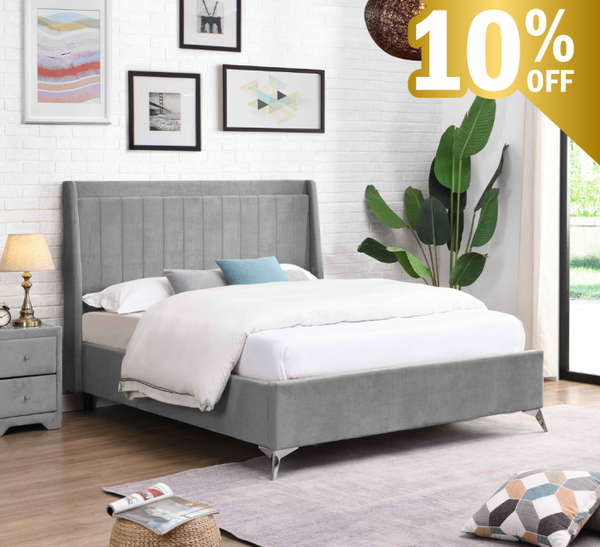 Mayo Bed Grey - Mayo Grey Bed 4ft 6 W 157.5 X H 135 X L 209 - Mayo Bed Grey