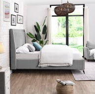 Mayo Bed Grey - Mayo Grey Bed 4ft 6 W 157.5 X H 135 X L 209 - Mayo Bed Grey