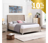 Mayo Bed Beige - Mayo Beige Bed 4ft 6 W 157.5 X H 135 X L 209 - Mayo Bed Beige