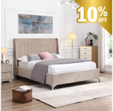Mayo Bed Beige - Mayo Beige Bed 4ft 6 W 157.5 X H 135 X L 209 - Mayo Bed Beige