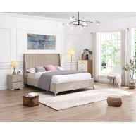 Mayo Bed Beige - Mayo Beige Bed 4ft 6 W 157.5 X H 135 X L 209 - Mayo Bed Beige