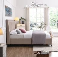 Mayo Bed Beige - Mayo Beige Bed 4ft 6 W 157.5 X H 135 X L 209 - Mayo Bed Beige