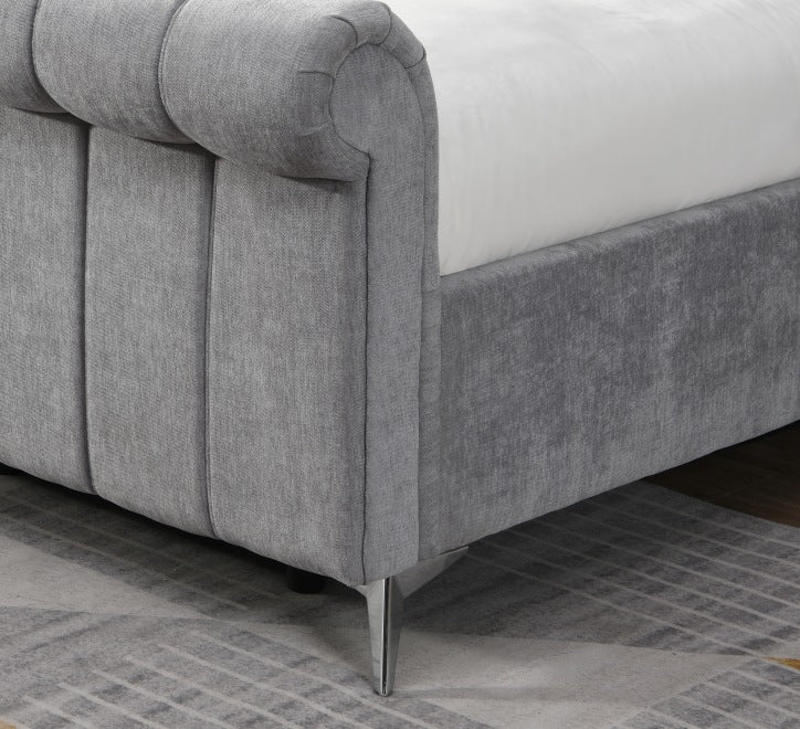 Carlow Grey Bed - Carlow 5FT Bed 241.6(L) X 166(W) X 130(H) - Carlow Grey Side Gas Lift Bed