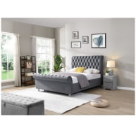 Kilkenny Grey Side Gas-Lift Bed - 4ft6: (W) 148 x (H) 135 x (L) 239cm - Kilkenny Grey Side Gas-Lift Bed