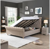Kilkenny Mink Side Gas-Lift Bed - 4ft6: (W) 148 x (H) 135 x (L) 239cm - Kilkenny Mink Side Gas-Lift Bed