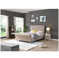 Kilkenny Mink Side Gas-Lift Bed - 4ft6: (W) 148 x (H) 135 x (L) 239cm - Kilkenny Mink Side Gas-Lift Bed