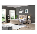 Kilkenny Mink Side Gas-Lift Bed - 4ft6: (W) 148 x (H) 135 x (L) 239cm - Kilkenny Mink Side Gas-Lift Bed