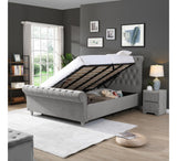 Kilkenny Silver Side Gas-Lift Bed - 4ft6: (W) 148 x (H) 135 x (L) 239cm - Kilkenny Silver Side Gas-Lift Bed