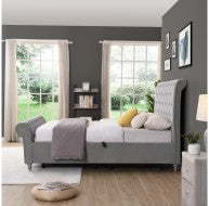 Kilkenny Silver Side Gas-Lift Bed - 4ft6: (W) 148 x (H) 135 x (L) 239cm - Kilkenny Silver Side Gas-Lift Bed