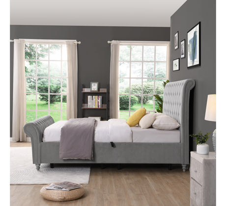 Kilkenny Silver Side Gas-Lift Bed - 4ft6: (W) 148 x (H) 135 x (L) 239cm - Kilkenny Silver Side Gas-Lift Bed