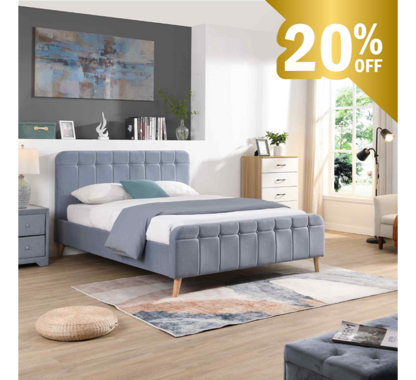 Ashley Sky Blue Bed - Ashley Blue Bed 5ft - (W)160 x (H) 110 x (L) 217.5 - Ashley Sky Blue Bed