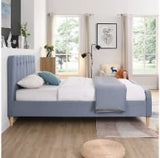 Ashley Sky Blue Bed - Ashley Blue Bed 5ft - (W)160 x (H) 110 x (L) 217.5 - Ashley Sky Blue Bed