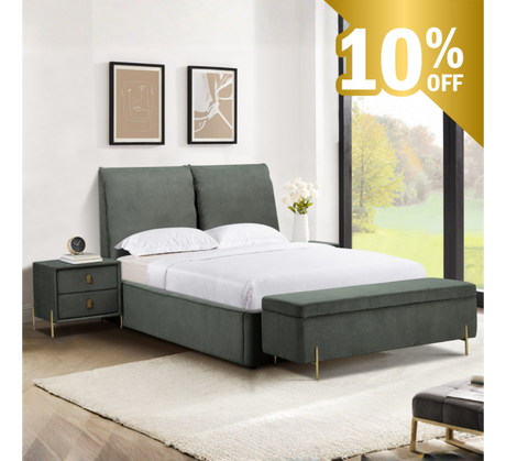 Waterford Bed Green - Waterford 4ft 6 Green W 151 X H 120 X L 213 - Waterford Bed Green