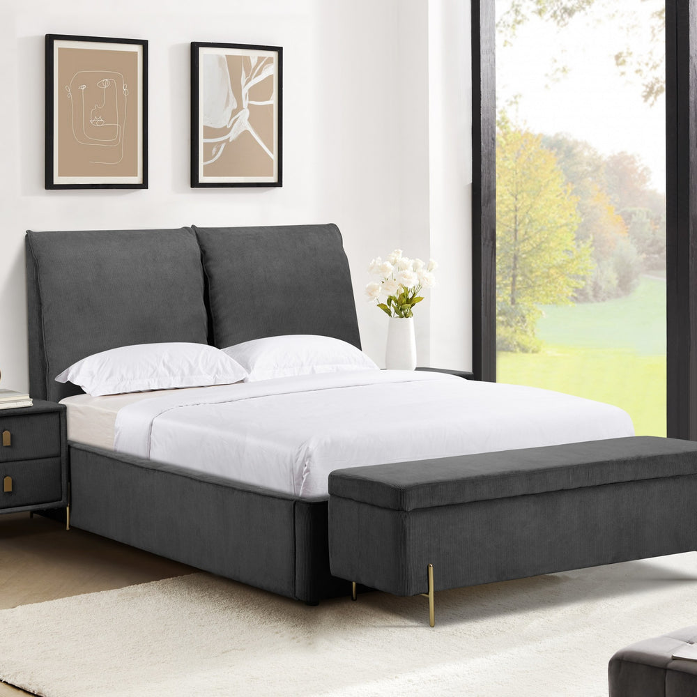 Waterford Bed Grey - Waterford 4ft 6 Grey W 151 X H 120 X L 213 - Waterford Bed Grey