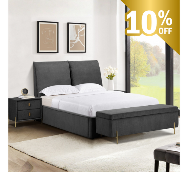 Waterford Bed Grey - Waterford 4ft 6 Grey W 151 X H 120 X L 213 - Waterford Bed Grey