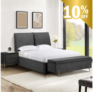 Waterford Bed Grey - Waterford 4ft 6 Grey W 151 X H 120 X L 213 - Waterford Bed Grey