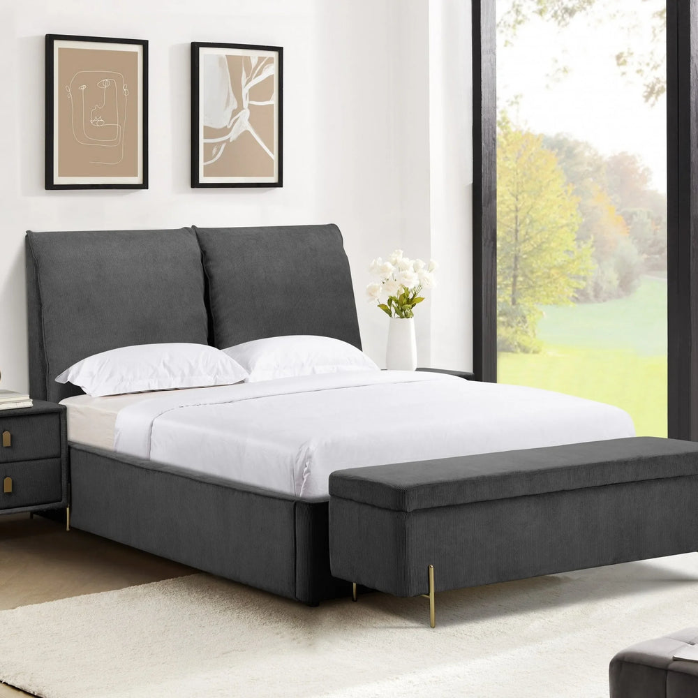 Waterford Bed Grey - Waterford 4ft 6 Grey W 151 X H 120 X L 213 - Waterford Bed Grey