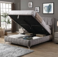 Limerick Grey Storage Bed - Limerick Grey Storage 4ft 6 Bed W 151 X H 120 X L 213 - Limerick Grey Storage Bed
