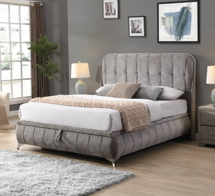 Limerick Grey Storage Bed - Limerick Grey Storage 4ft 6 Bed W 151 X H 120 X L 213 - Limerick Grey Storage Bed