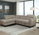 Brown corner sofa with plush cushions and modern design in a stylish living room setting