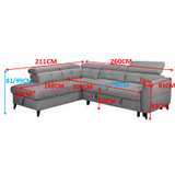 Brown corner sofa with modern design and plush cushions for comfortable seating