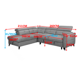 Brown corner sofa with plush cushions and modern design, perfect for any living space