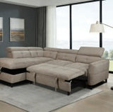 Brown corner sofa with a modern design and plush seating in a stylish living room setting